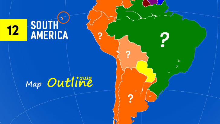 12 South America Countries Map Outline Quiz
