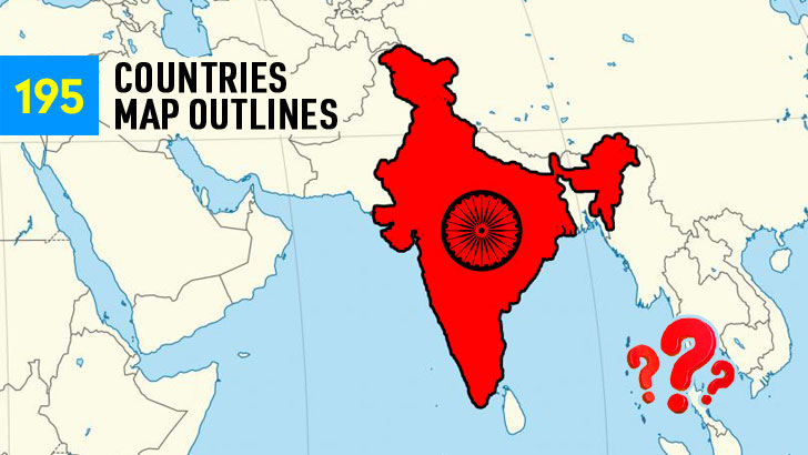 195 Countries Map Outlines Quiz (2)