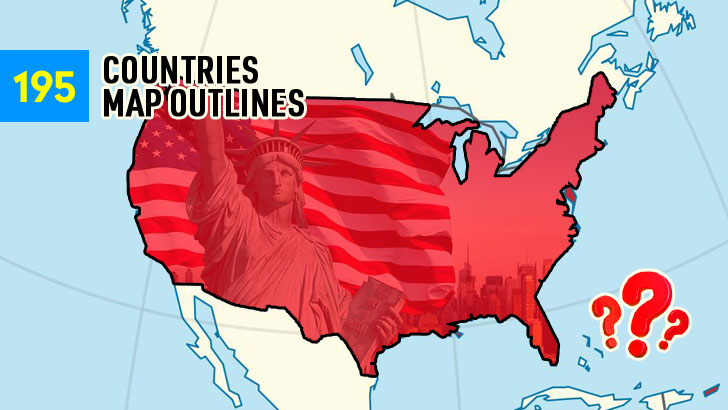 195 Countries Map Outlines Quiz (4)