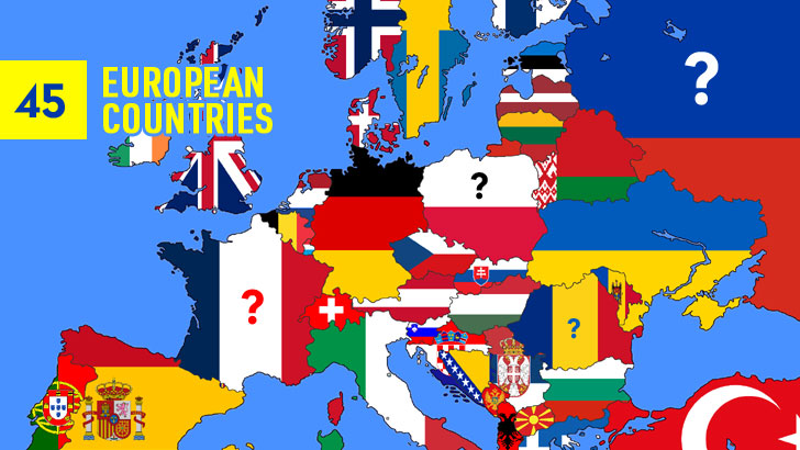 45 European Countries Flags Quiz (10s)