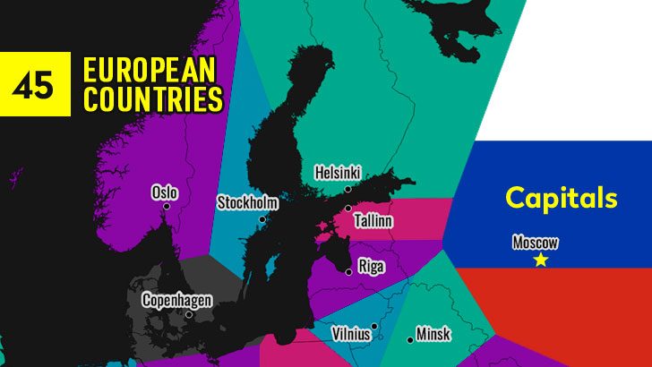 45 European Countries Capitals Quiz