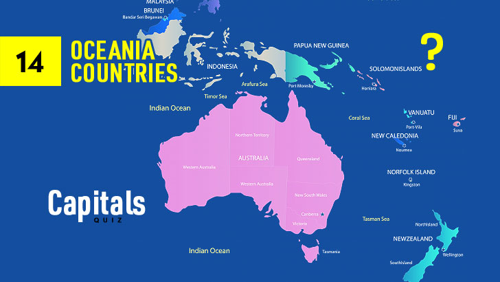 14 Oceania Countries Capitals Quiz