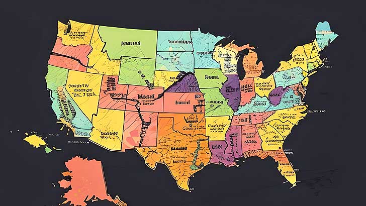 50 U.S. States Map Quiz (Easy, L1)