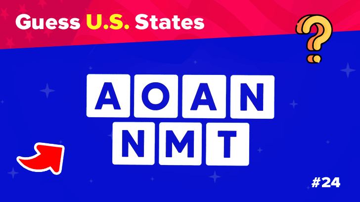 Guess 50 U.S. States from Scrambled Names