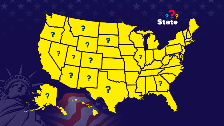 50 U.S. States Map Quiz (Medium, L2)
