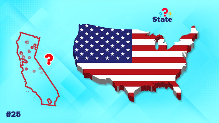 50 U.S. States Map Quiz (Hard, L3)