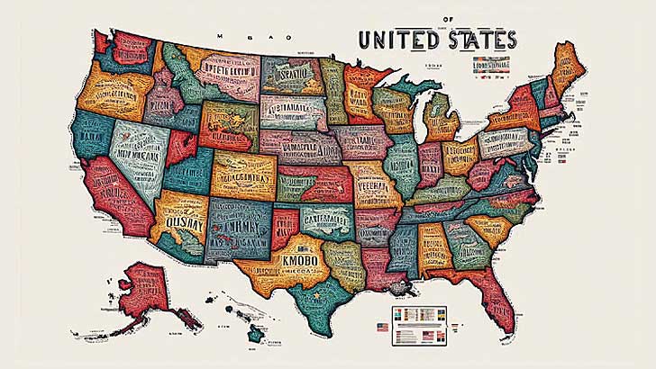 50 U.S. States Map Quiz (by A-Z)