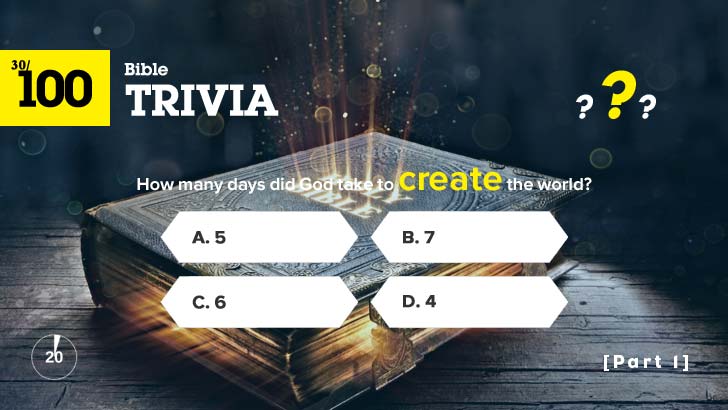 100 Fun Bible Trivia Quiz (Easy, 1)