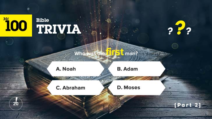 100 Fun Bible Trivia Quiz (Easy, 2)