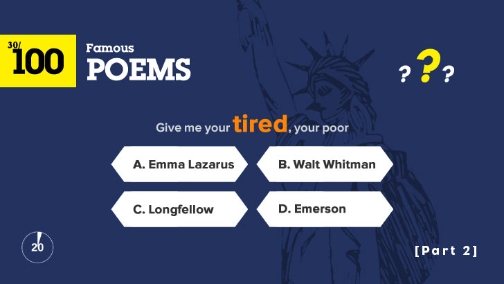 100 Famous Poems Author Quiz (2)