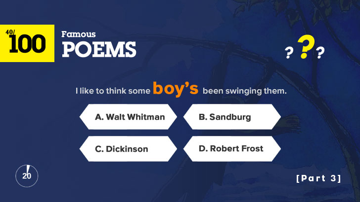 100 Famous Poems Author Quiz (3)