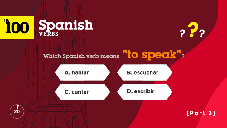 100 Most Common Spanish Verbs Quiz (3)