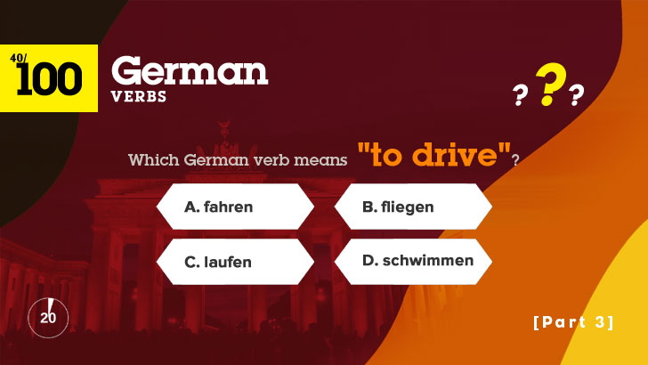 100 Most Common German Verbs Quiz (3)