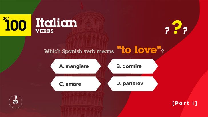 100 Most Used Italian Verbs Quiz (1)
