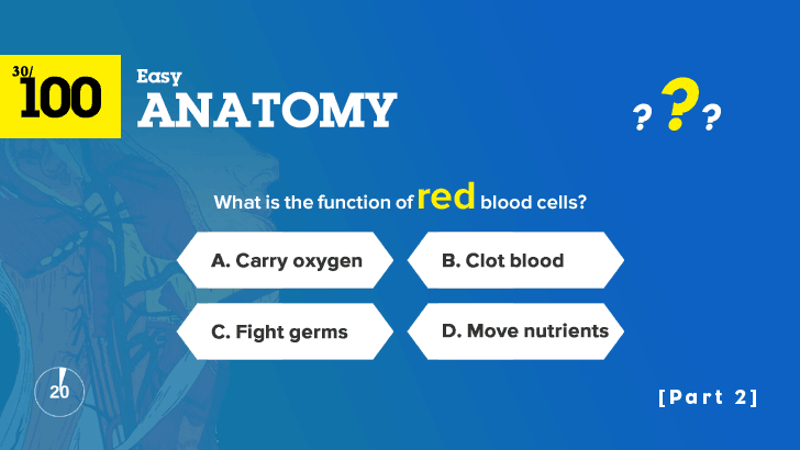 100 Easy Anatomy Questions Quiz (2)