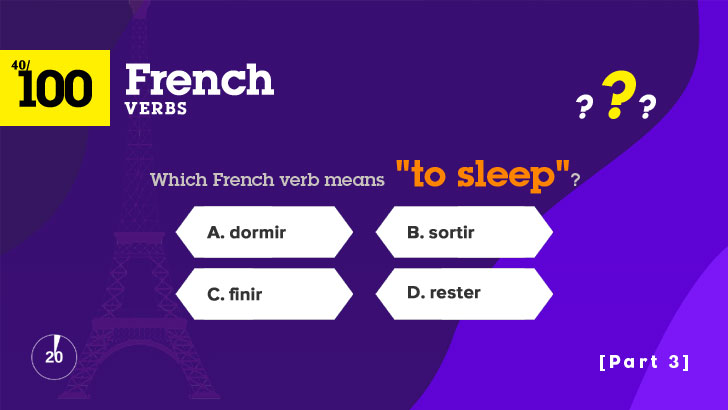 100 Most Common French Verbs Quiz (3)