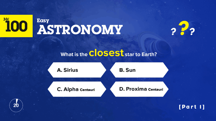100 Easy Astronomy Questions Quiz (1)