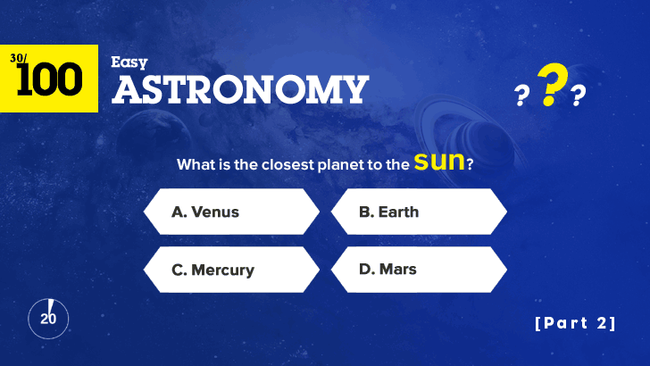 100 Easy Astronomy Questions Quiz (2)