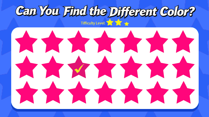 Spot the Odd Color: Star Edition (L2)