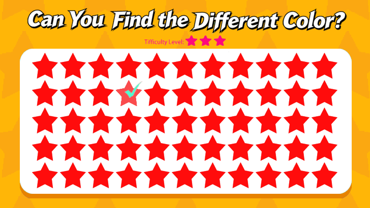 Spot the Odd Color: Star Edition (L3)