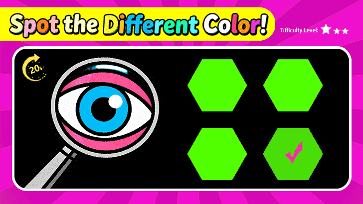 Spot the Odd Color: Hexagon Edition (L1)