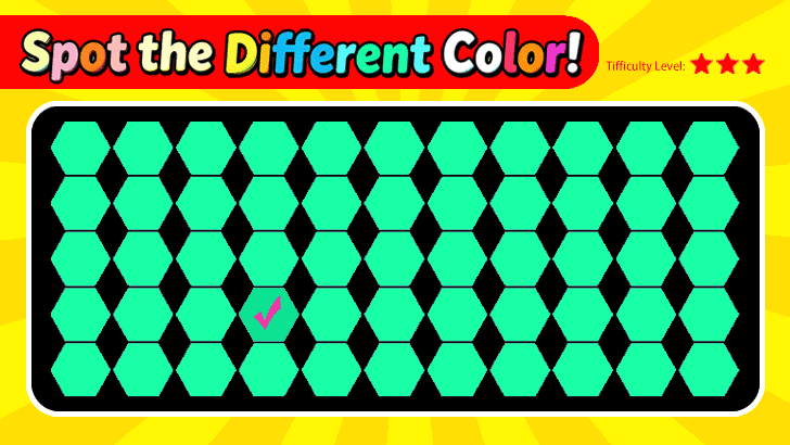 Spot the Odd Color: Hexagon Edition (L3)