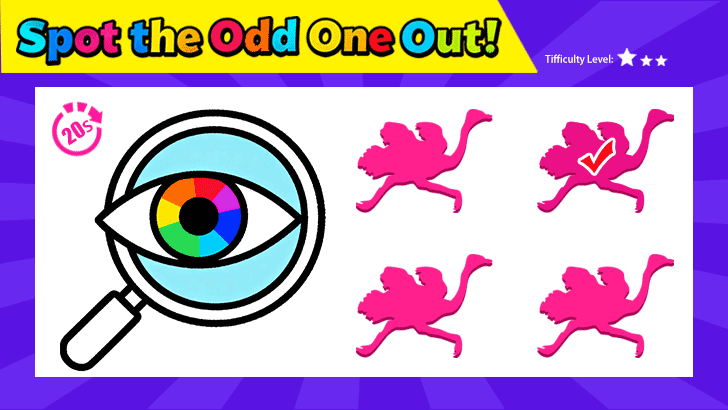 Spot the Odd Color: Ostrich Edition (L1)