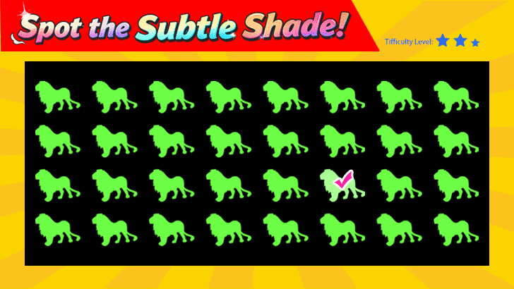 Spot the Odd Color: Lion Edition (L2)