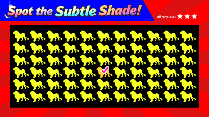 Spot the Odd Color: Lion Edition (L3)