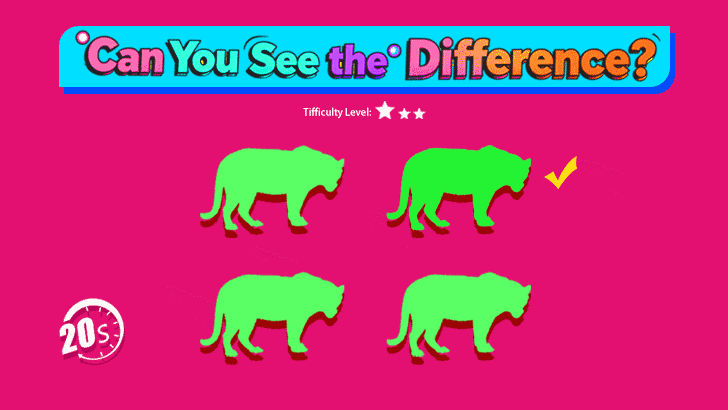 Spot the Odd Color: Tiger Edition (L1)