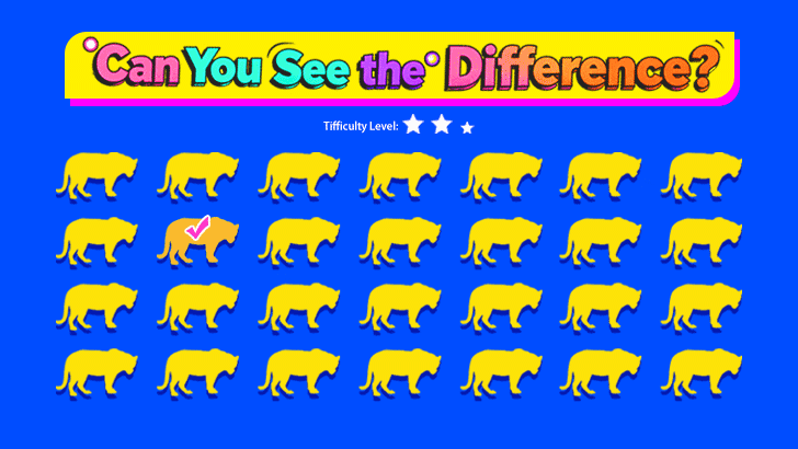 Spot the Odd Color: Tiger Edition (L2)