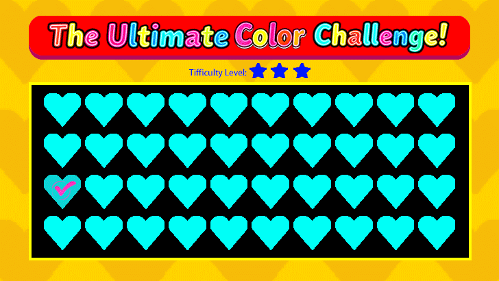 Spot the Odd Color: Heart Edition (L3)