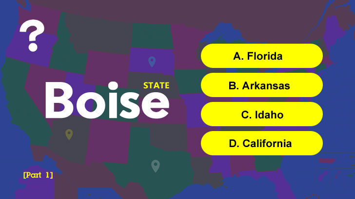 50 U.S. State Capitals Quiz (Part 1, 10s)