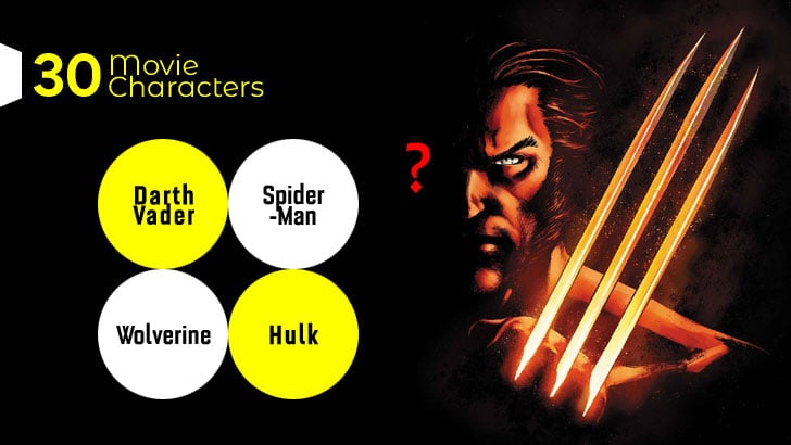 30 Movie Characters: A Blitz Quiz