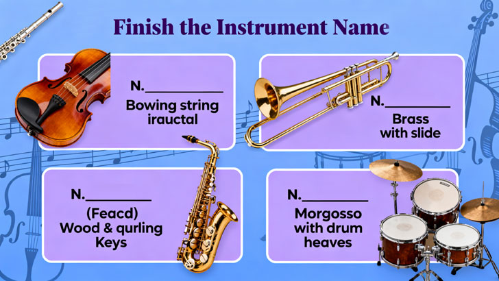 Finish the Instrument Name Quiz